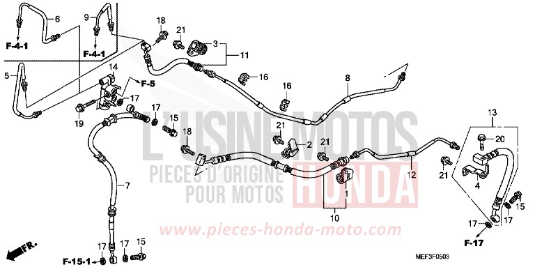 HINTERE BREMSLEITUNG (FJS400D9/FJS400A) von SW-T400 ABS SWORD SILVER METALLIC (NHA95) von 2009